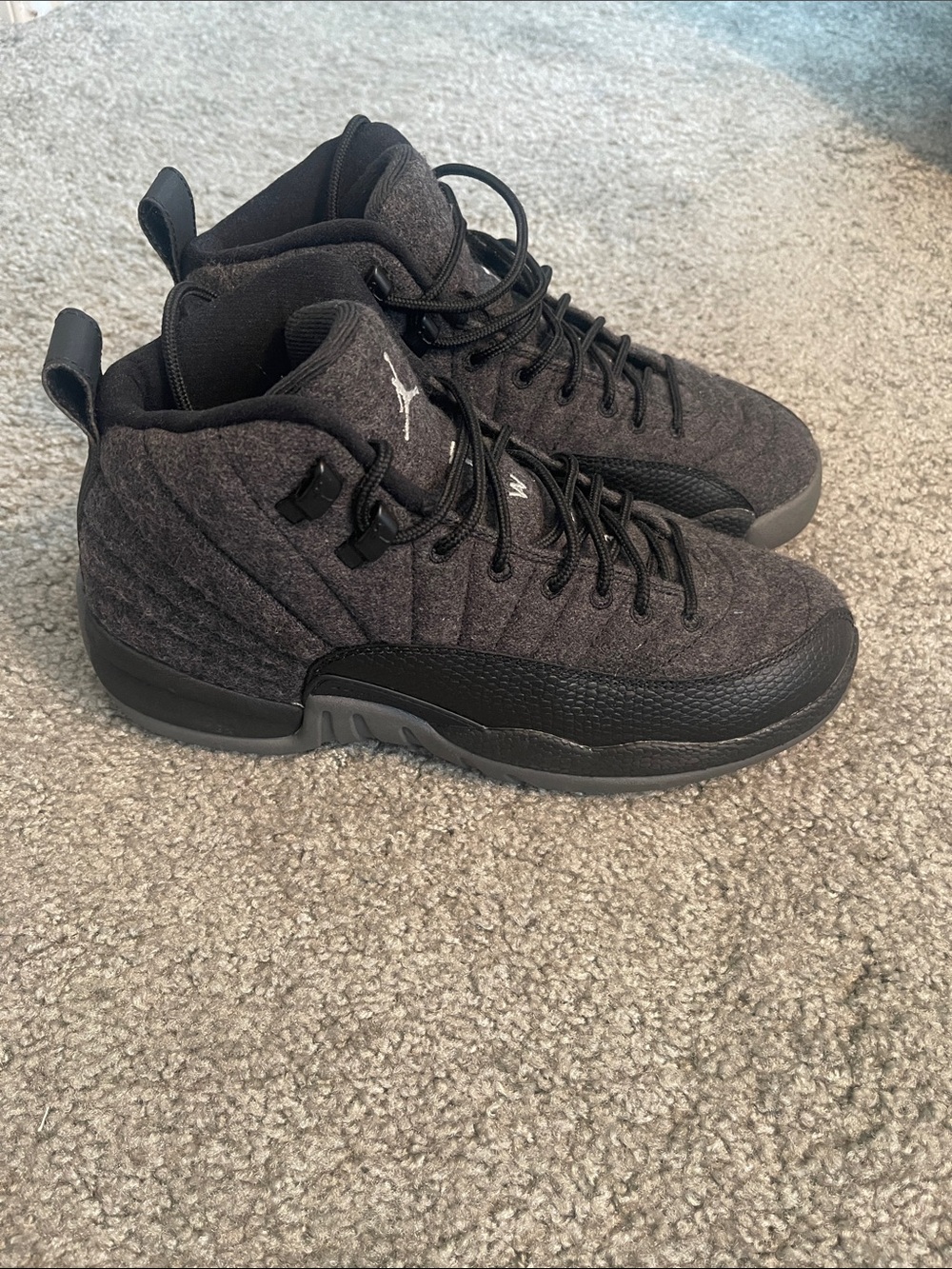 Air Jordan 12 Retro Wool Sneakers - Charcoal/Black